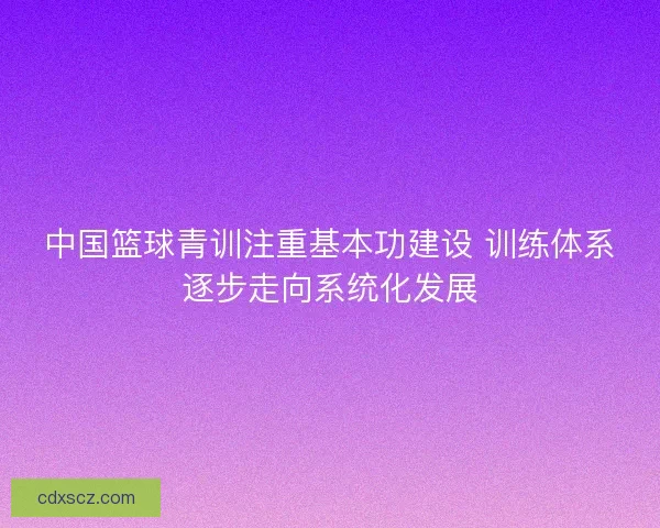 中国篮球青训注重基本功建设 训练体系逐步走向系统化发展 中国篮球青训注重基本功建设 训练体系逐步走向系统化发展